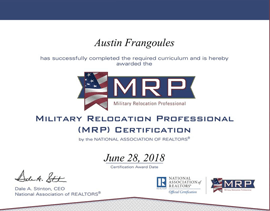 military relocation professional certification